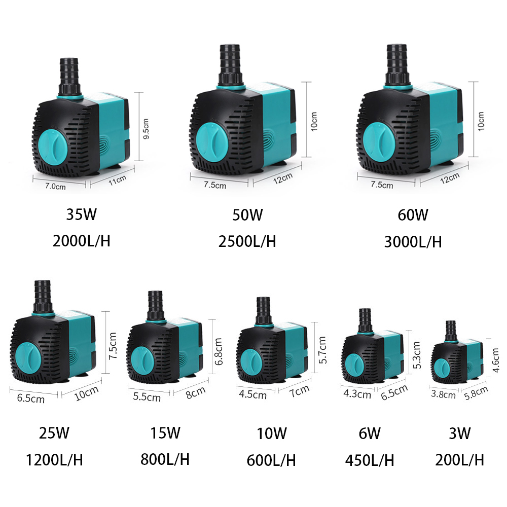 Aquael Filter Fzn - Ultra-Silenzioso 3/6/10/15/25/35/50/60W Sommergibile Fontana di Acqua